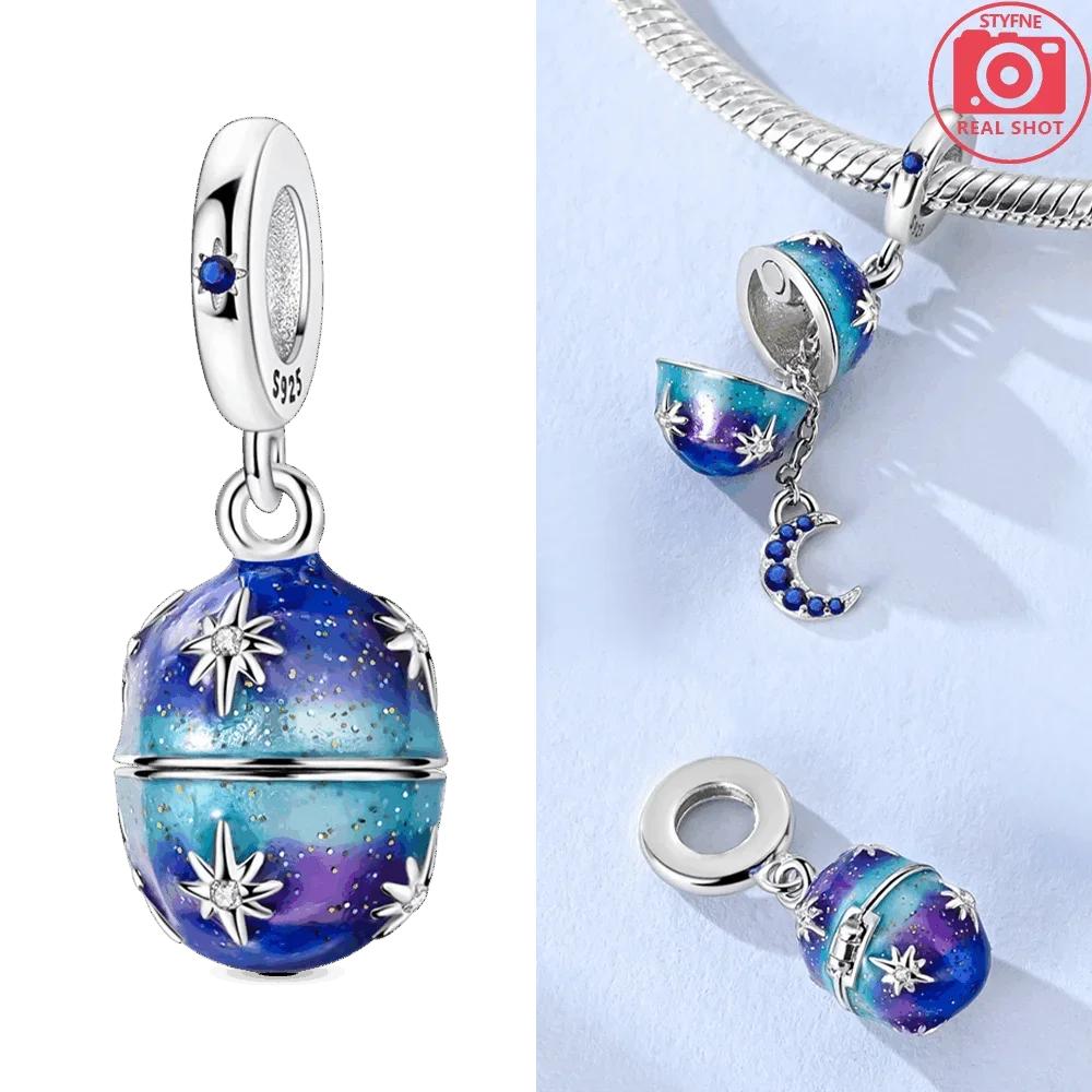 Charms Copper Dreamy Stars Moon Easter Egg Beads Fit Charms Plata Original Bracelet Beads Women Jewellery Making Diy
