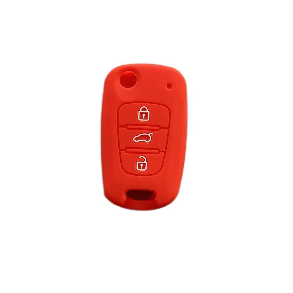 For Hyundai Elantra Accent I20 I30 Ix20 Ix35 Kia Sportage Rio3 Soul Optima Ceed Pro K5 K2 Silicone Car Key Case Cover Keychain