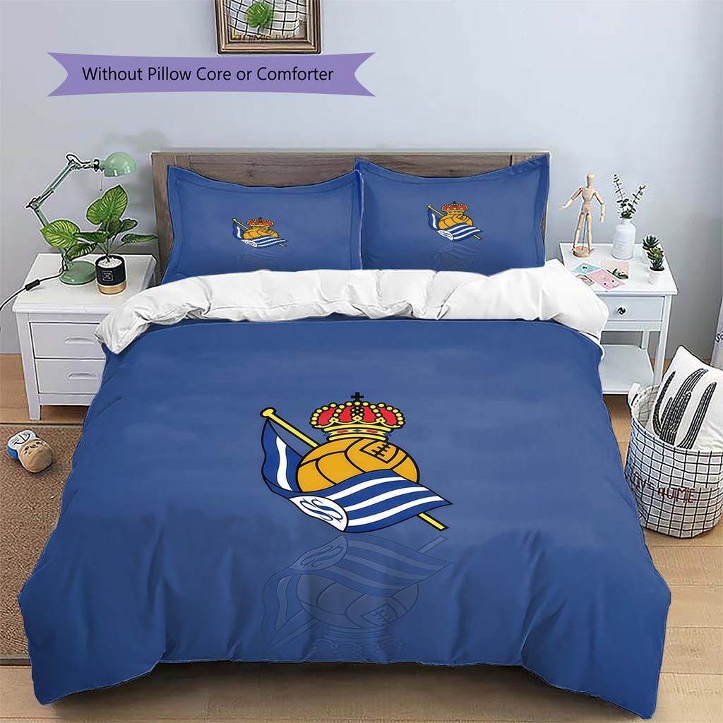 Real Sociedad Pattern Bedding Quilt Set  Home Decoration  Gift (1 * duvet cover + 2 * pillowcase  without core)