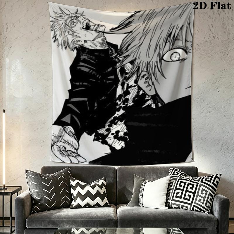 Jujutsu Kaisen Wall Tapestry Aesthetic Wall Hanging Printed Fabric Blanket Decorative Tapestries for Bedroom Living Room Home Decor