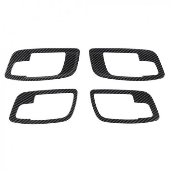 Carbon Fiber Interior Door Handle Bowl Frame Cover Trim for Dodge Charger 2015+