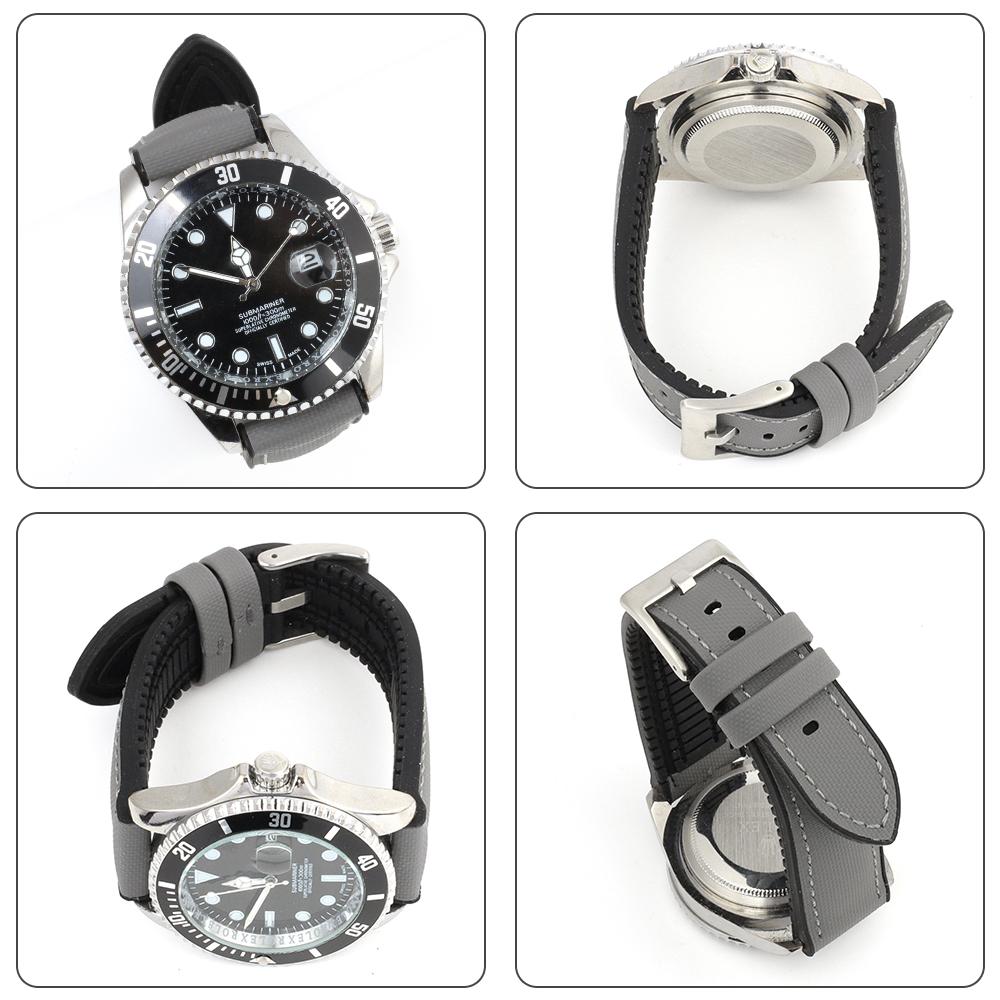 Correa de Reloj Impermeable de Lona de Vela 18mm 20mm 22mm Correa de Reloj de Lona Oxford Banda de Reloj de Silicona de Liberación Rápida Correa de Pulsera Deportiva