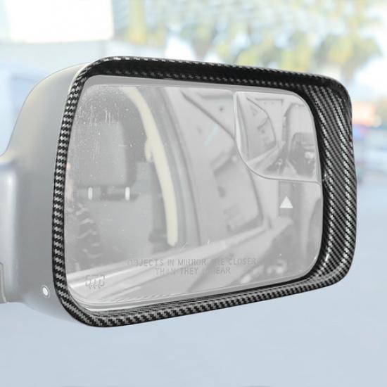 For Dodge Ram 1500 19-25 Carbon Rearview Mirror Rain Eyebrow Guard Trim Frame 2P