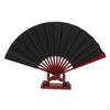 Bamboo Compartments Hand Fabric Folding Fan Wedding Party