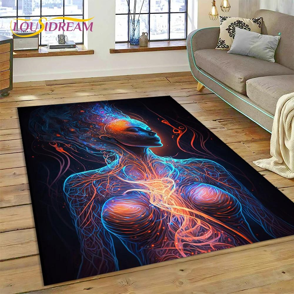 Naturalize Yoga Zen Meditatie Regenboog 7 Chakra Tapijt Vloerkleed voor Thuis Woonkamer Slaapkamer Bank Deurmat Decor, Vloerkleed Antislip Mat