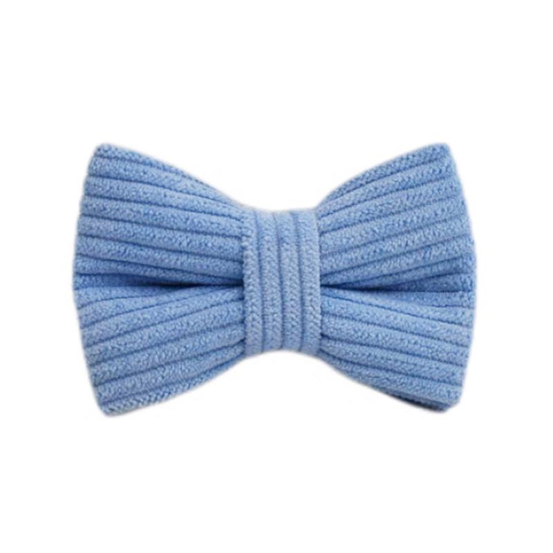 Light Purple Corduroy Cat Collar with Bow Tie and Bell Large
