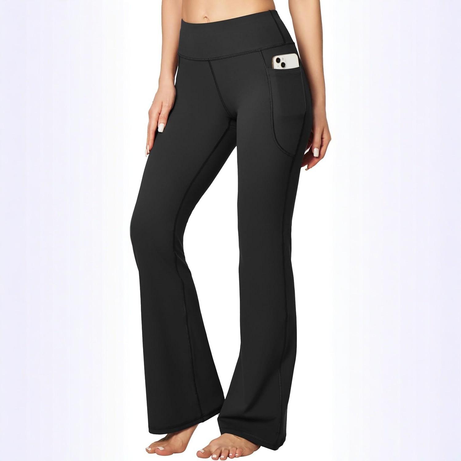 

European & American Women s Yoga Pants - Elastic, Hip-Lift, Comfortable, Casual, Tummy Control, Flare Fit. Large