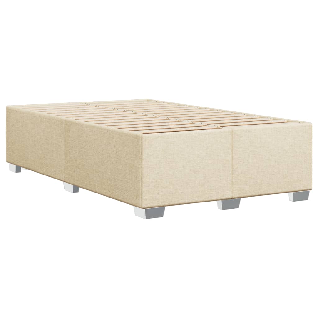 Box Spring Bed with Mattress Cream 120 x 200 cm Fabric