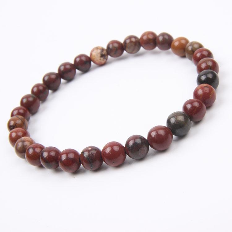 Red Agate Crystal Bracelet: Simple Round Beads, Couple Style Hand Jewelry