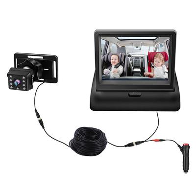 Baby Car Monitor 1080P Monitor Camera for Baby Rear Facing Seat 4.3 Inch Folding Car Seat Mirror