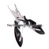 Stainless Steel Bent Nose Fishing Pliers with Dyneema Line Cutter - Small, Multifunctional Lure Tool
