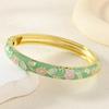 Floral Motifs Cloisonne Bangle Zinc Zinc Zinc Alloy Dropped Glaze Bracelet  Party Jewelry