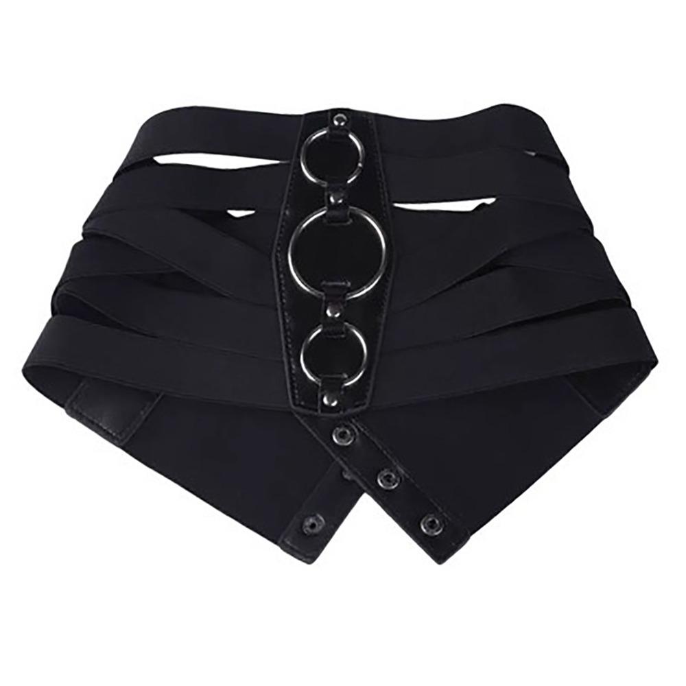 Euro-American Aesthetic Corset Belt Black Waistband Trendy Waist Stretch Cummerbunds Female