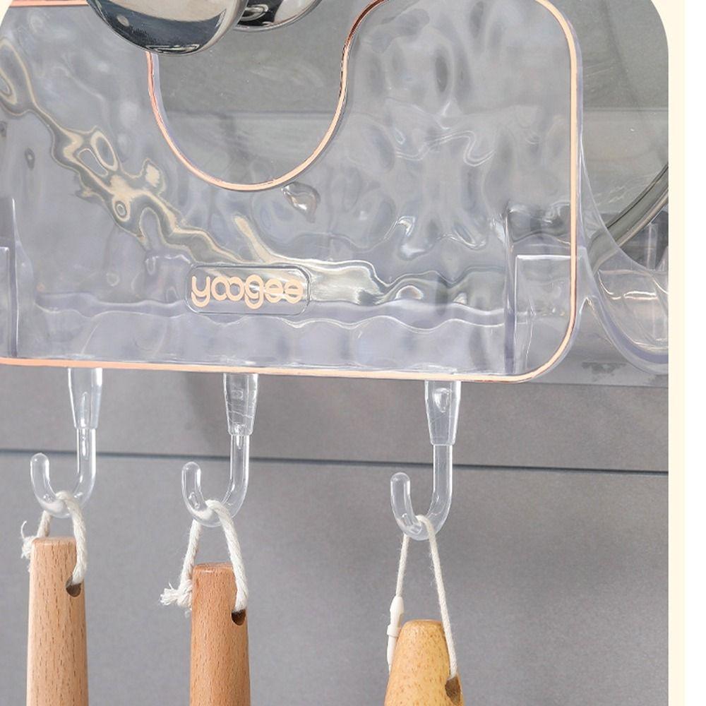 Plastic Wall Mounted Pot Lid Holder No Punching Pan Lid Organizer Spatulas