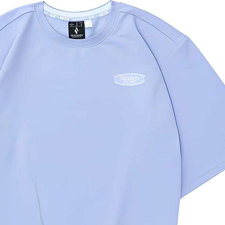 Skechers Letter Round Neck Pullover Versatile Sports Short Sleeve Breathable Dopamine Drop Shoulder T-Shirt Women T-Shirt Quartz-Purple L224W015-02SJ