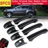 8PCS Set Door Handle Cover Carbon Printed With Keyhole for Chrysler/Jeep 2005-2010 Car Styling Accessories