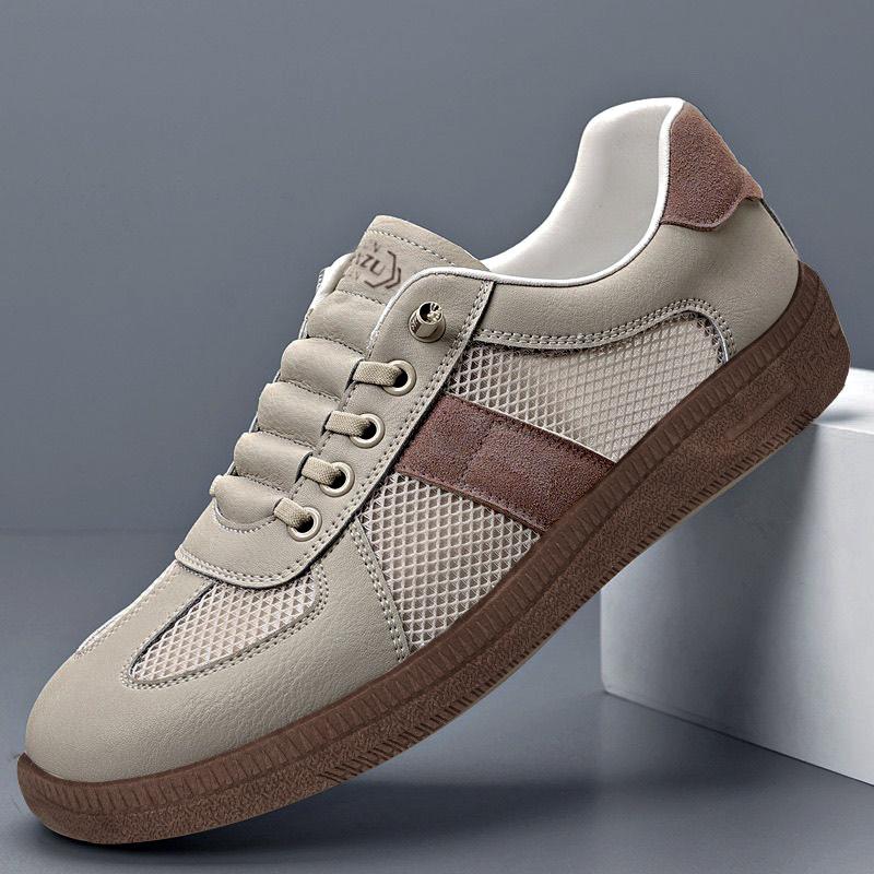 

Summer new men s breathable low-top round head mesh soft sole lightweight hollow men s casual shoes 44 серый