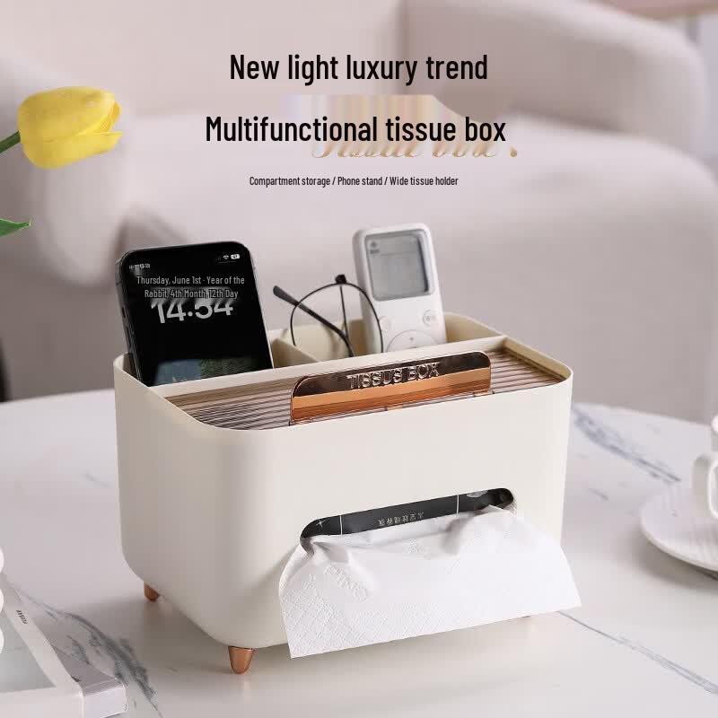 Multi-functional Desktop Tissue Box Organizer