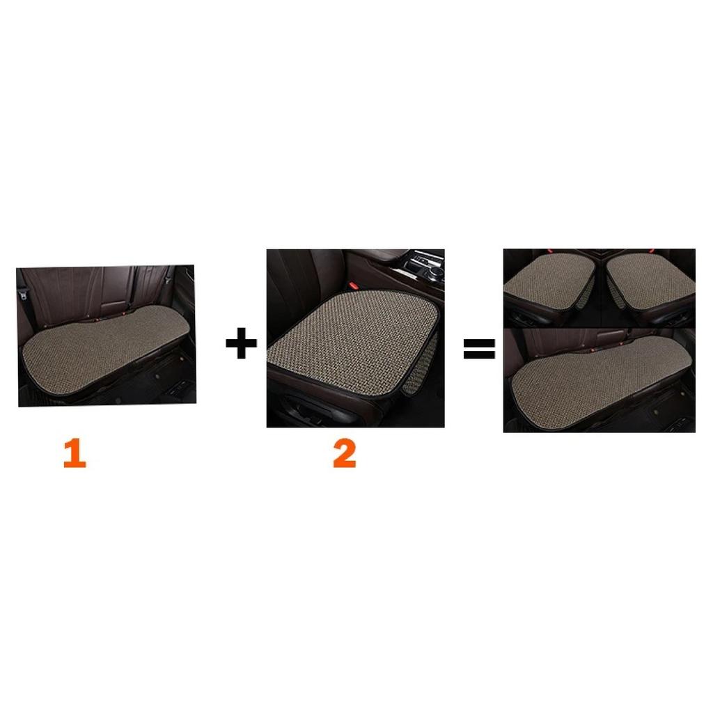 Husa Protectoare Scaun Auto din In Pânză Față Spate Pernă Spătar Pad Protecție Covoraș cu Geantă de Depozitare pentru Interior Auto Camion SUV Furgonetă