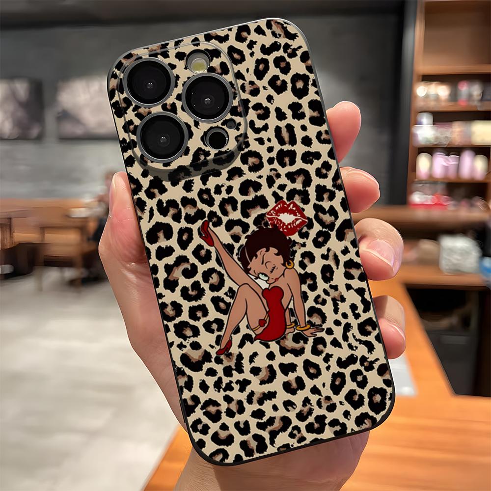 Cartoon B-Betty HOT B-Boop Handyhülle Für IPhone 17 Pro Max 15 Pro 16 14 Plus 12 13 Mini 11 Pro Stoßfeste Weiche Hülle