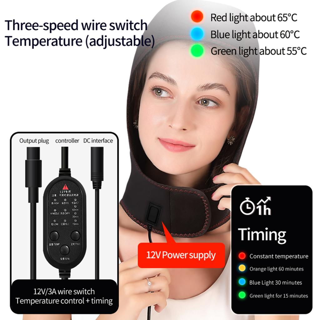 Electric Head Massager 3 Heating Massage Modes Shiatsu Vibration Migraine Relief Scalp Relaxation Reduce Fatigue Thermal Hat