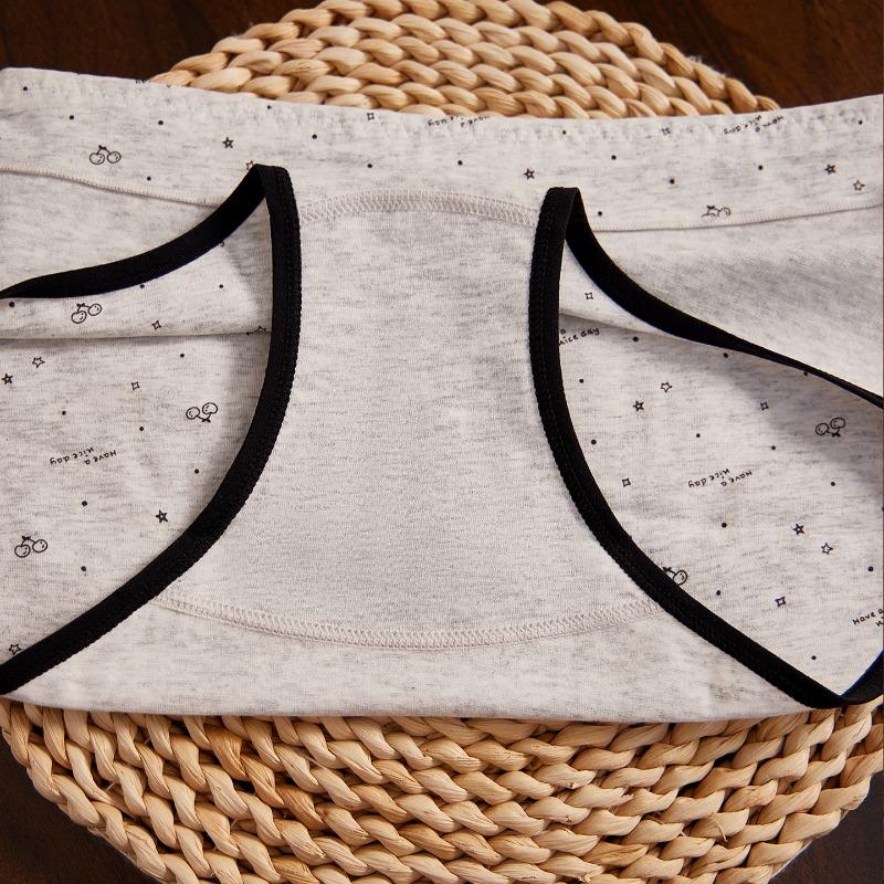 Women S Cotton Mid Waist Floral Antibacterial Underwear Full Cotton Long Crotch Daily Use