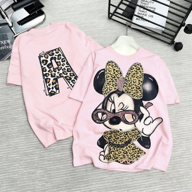 Disney Minnie Maus T-Shirt Damen Mann 2026 Sommer Kurzarm Tee Anime Print Streetwear Lässiges Oberteil Tägliches Tragen Y2k Kleidung