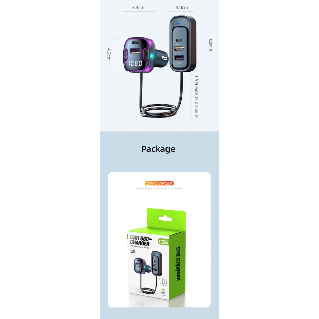 Bluetooth 5.3 FM Transmitter Handsfree Car Radio Modulator MP3 Player With USB Super Quick Charge Adapter for Car Accessories