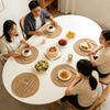 Handwoven Rattan Placemats Round Heat Insulation Pot Mats Bohemian Coaster Natural Western Placemats Dining Home Wedding Decor