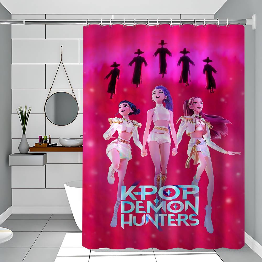 Kpop Dämonenjäger Lustig Und Kreativ Strand Duschvorhang Wasserdicht Polyester Badvorhänge Für Badezimmer Dekorieren Mit Haken
