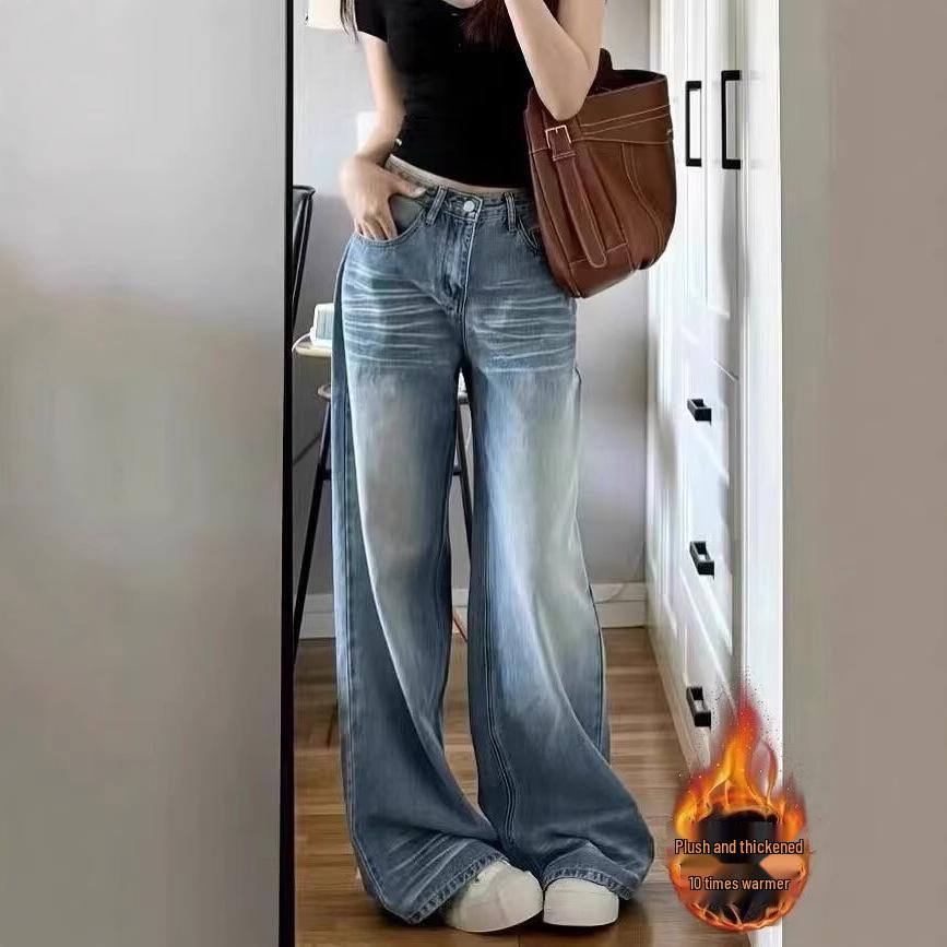 

Women s Plus Size High Waist Retro Wide Leg Jeans 3XL