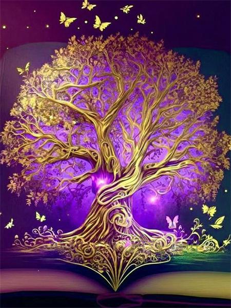5D Diy Diamond Painting Fantasy Tree Embroidery Mosaic Book Landscape Square Round Home Decor