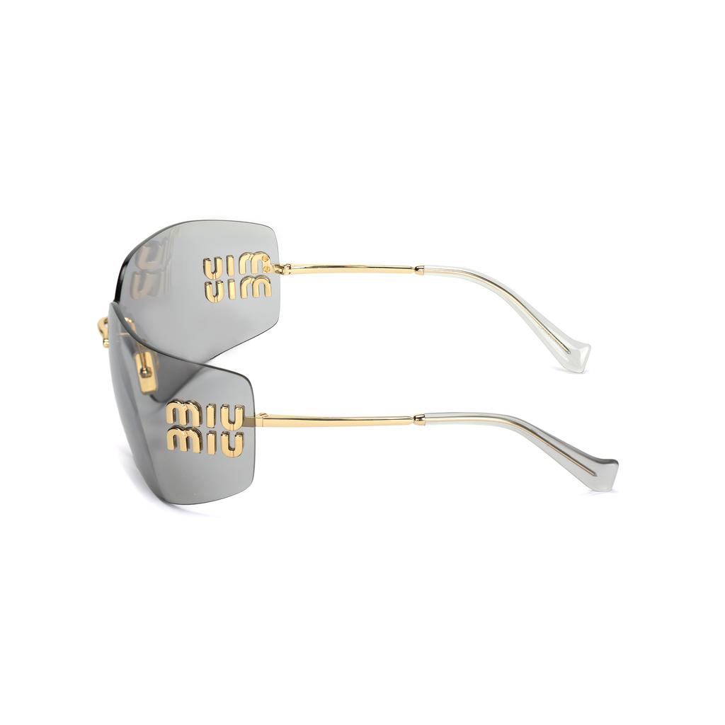 Miu Miu Letter Logo Thin Arm Alloy Irregular Shape Sunglasses Women sunglasses Gold MU54YS5AK30B