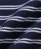 AGOD Collar Button Stripe Half Knit [Navy]