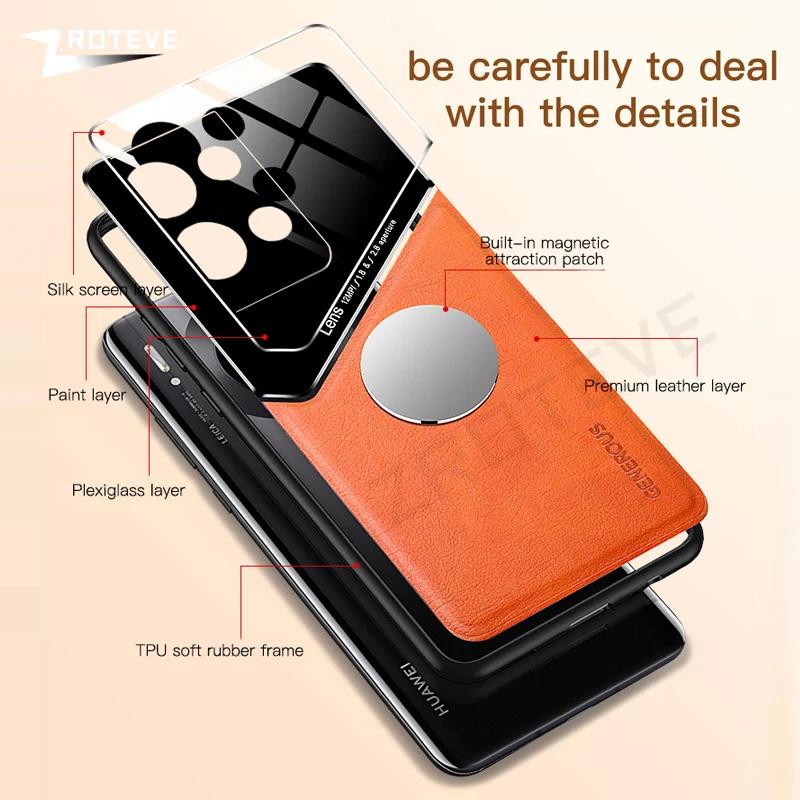 Reno8 Case Zroteve PU Leather Car Magnetic Hard PC Cover For Oppo Reno 8 T 8T Z 8Z Pro Lite Reno8z Reno8T Shockproof Phone Cases