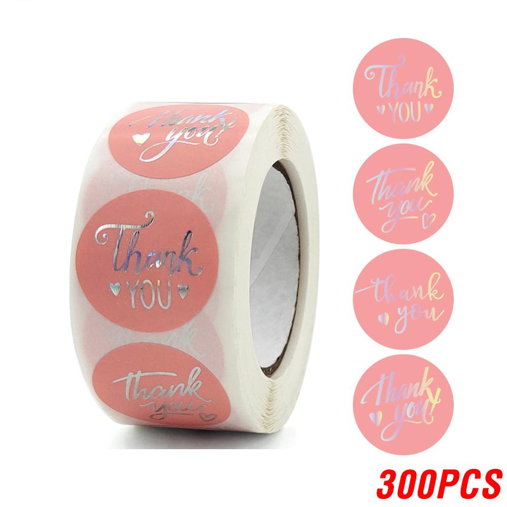 

100-500pcs Rainbow Laser Thank You Stickers 1inch Small Business Stickers Adhesive Labels for Boutiques Wrapping Supplies