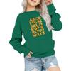 Kids' Fashion Loose-Fit Casual Long-Sleeve Christmas Print Oversized Crewneck Sweatshirt