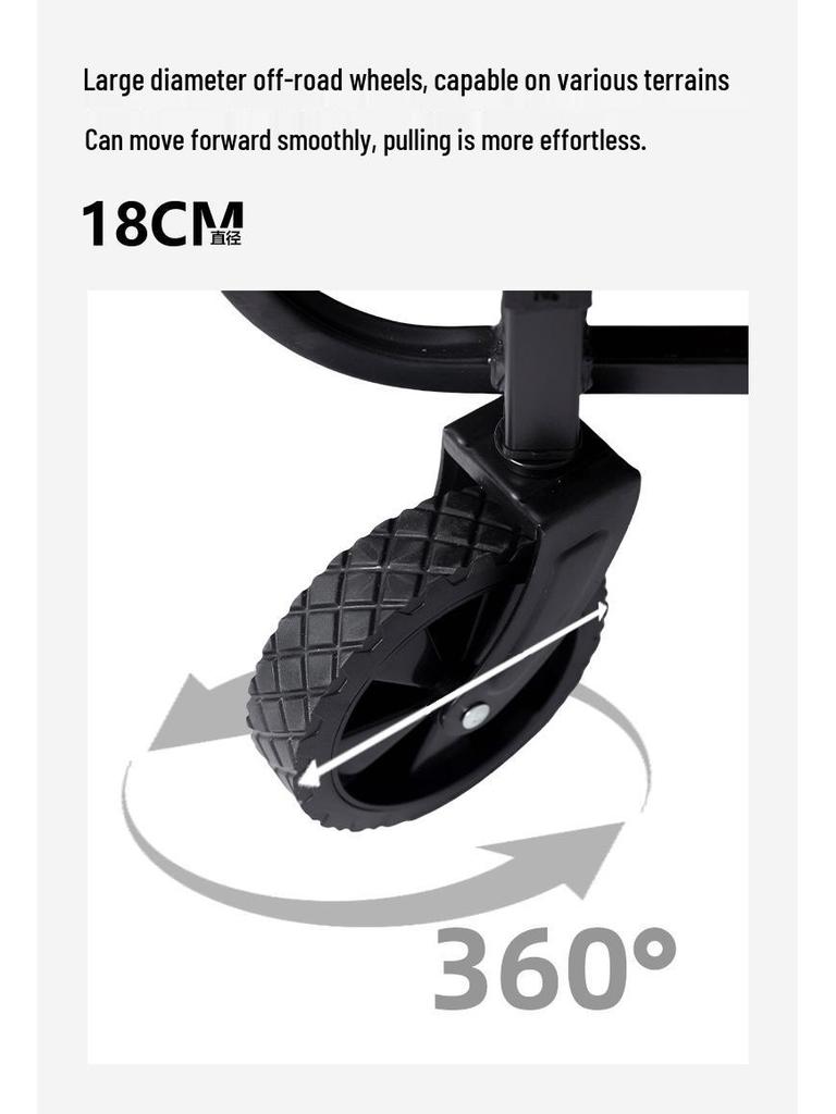 ShanZhiKe Double-Layer Portable Folding Camp Stroller - Outdoor Hand Pull Cart for Picnic and Stall Use