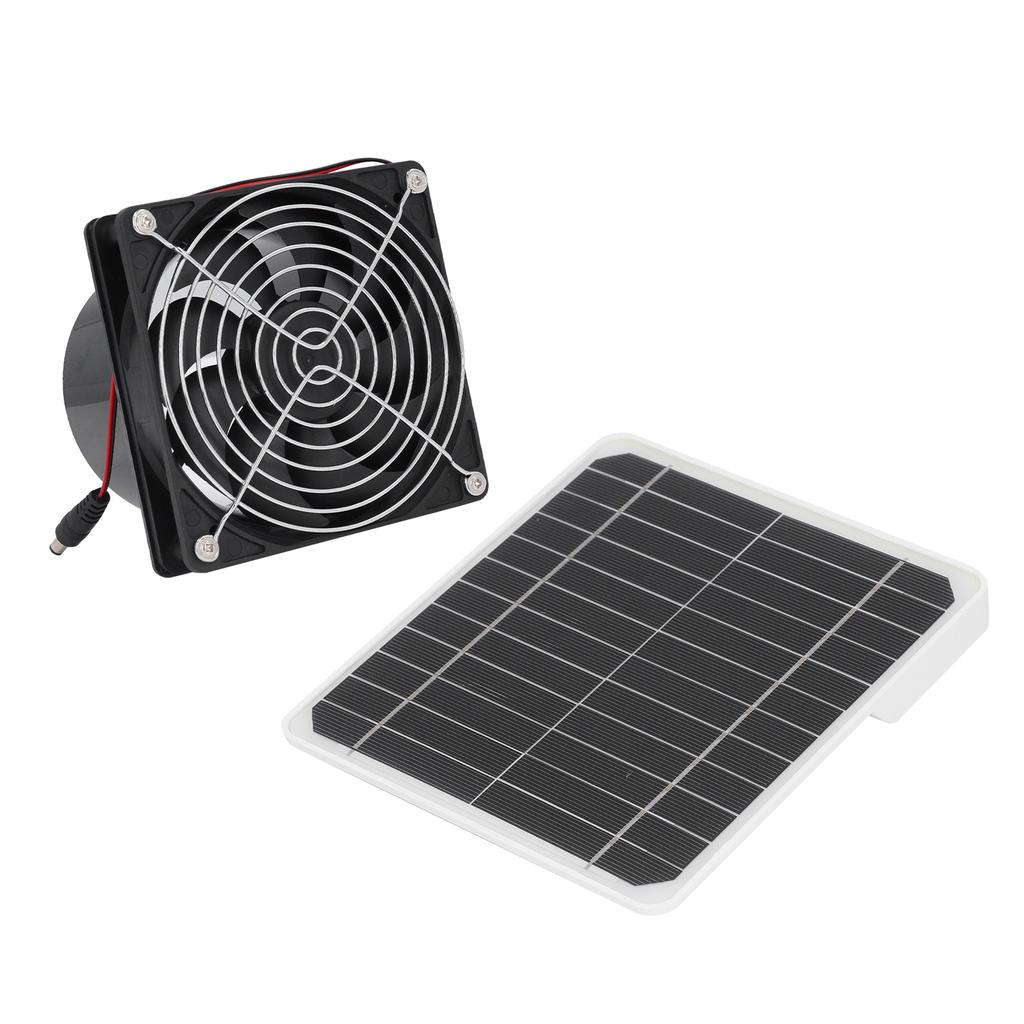 Solar Powered Exhaust Fan Monocrystalline 50W 12V 6.5 Inch Solar Panel Fan Kit with Protective Net Support 24 Hours