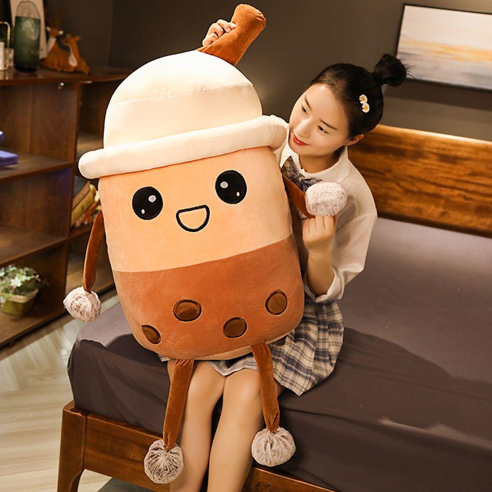 Decor Boba Cup Pillow Bubble Milk Tea Plushie Bubble Milk Tea Stuffed Doll Pearl MilkTea Plush Toys