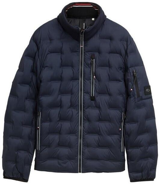 Demi-season Jacket Tom Tailor Hybrid Lightweight Quilted Jacket with a Hood and Stand-up Collar In Sky Captain Blue (1044092_10668)