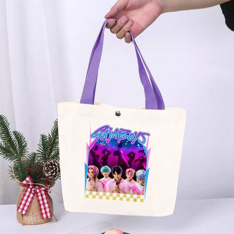 K-Pop Anime Cartoon Printed Student Fashion Casual Canvas Bag Going Out High Value Portable Shoulder Bag
