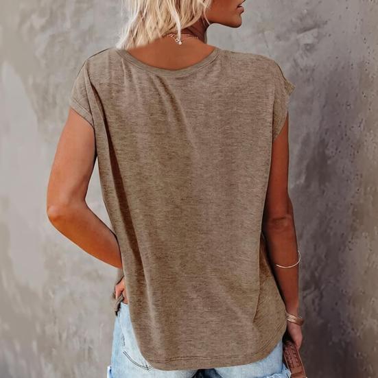 Camisetas para Mujer Cuello en V Manga Corta Corte Holgado Camisa de Verano Suave Transpirable Casual Básica Camiseta para Ponerse Capas