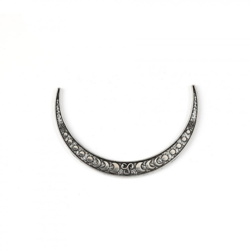 Alloy Retro Moon Hairpin Exquisite Carving Long Crescent Hairpin Niche Texture Crescent Shaped Ancient Style Hairpins серебряный