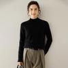 Autumn And Winter New Semi-Turtleneck Cashmere Pullover Sweater Idea Yarn Thin Age-Reducing Long Sleeves Solid Color Thin Knitted Top Women
