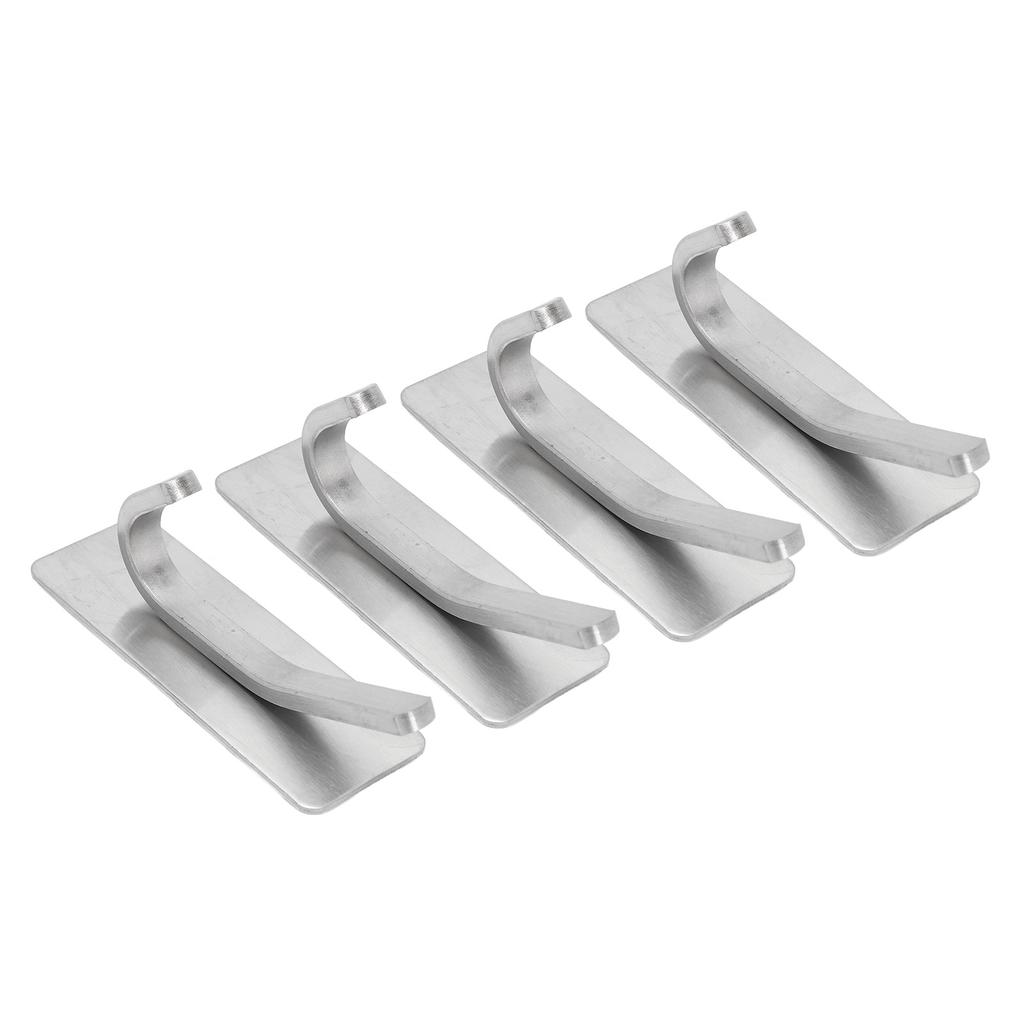 4pcs Adhesive Hooks Hole Free Wall Hangers Coat Hat Stainless Steel Hooks Bathroom Adhesive Hangers