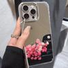 Bouquet Makeup Mirror Phone Case For IPhone 17 17E 16E 16 15 14 Pro 13 12 11 17 Max 16Plus Shockproof Silicone Cover Fundas