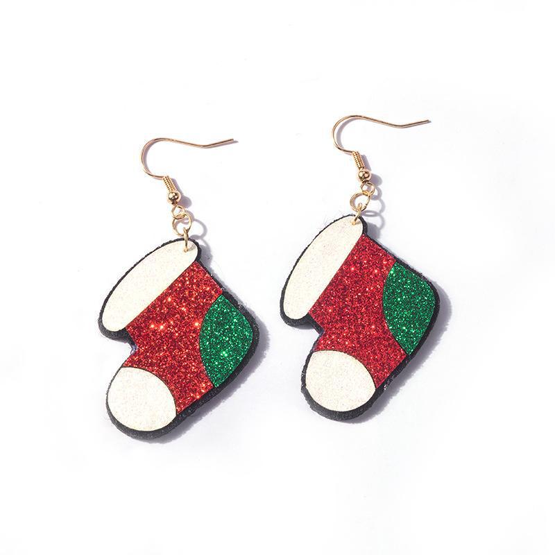 3D Cartoon Santa, Snowman, and Reindeer Christmas Earrings