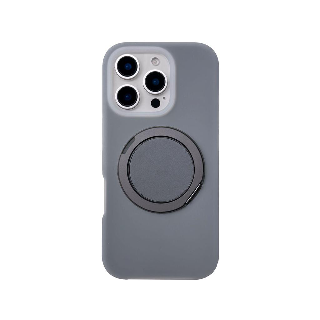 Liquid Jelly Rotating Large Bracket Magnetic Mobile Phone Case Suitable for iPhone16promax Skin Feeling Solid Color Protective Case