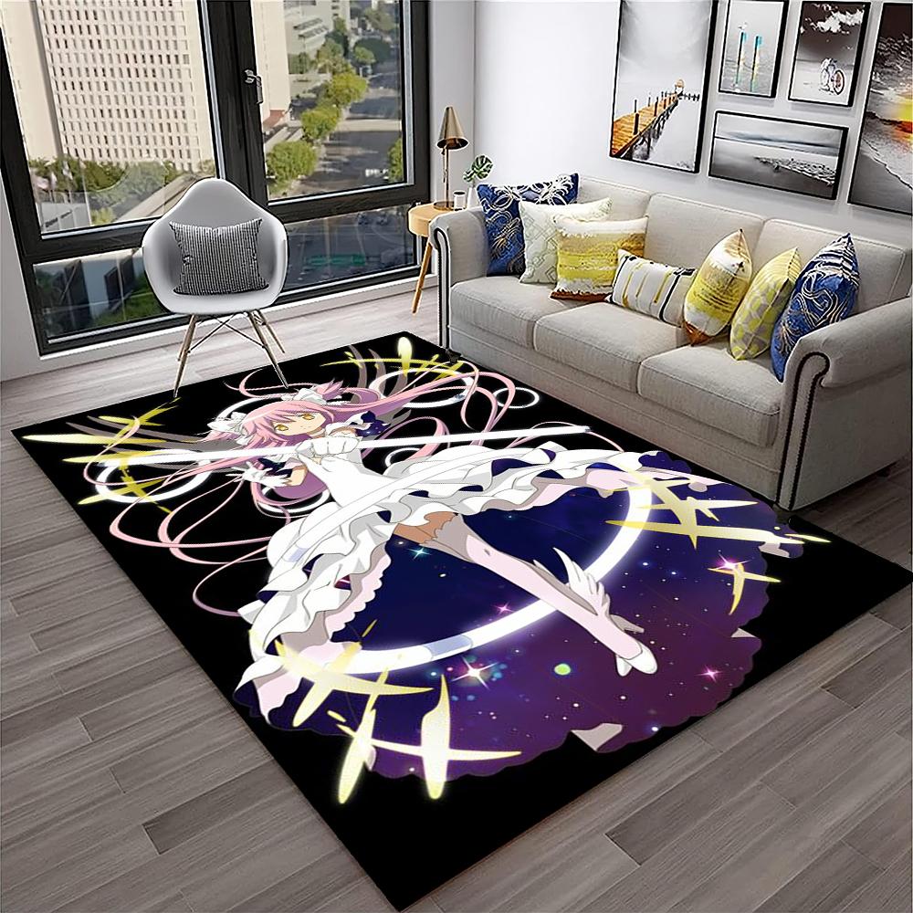 3D Cartoon Puella Magi Madoka Magica Carpet Rug for Home Living Room Bedroom Sofa Doormat Decor,kids Area Rug Non-slip Floor Mat